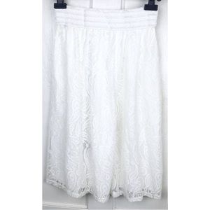 me 2 magic : size : S : white paisley print lace boho hippie fairy midi skirt